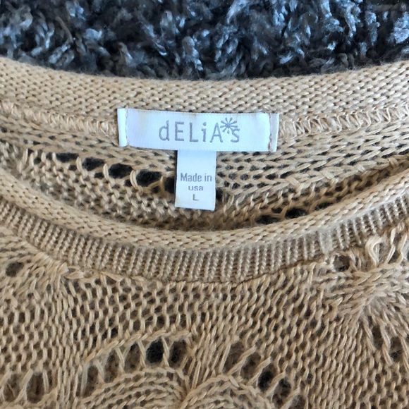 Delia’s Crochet Sweater - Tan - Picture 2 of 2